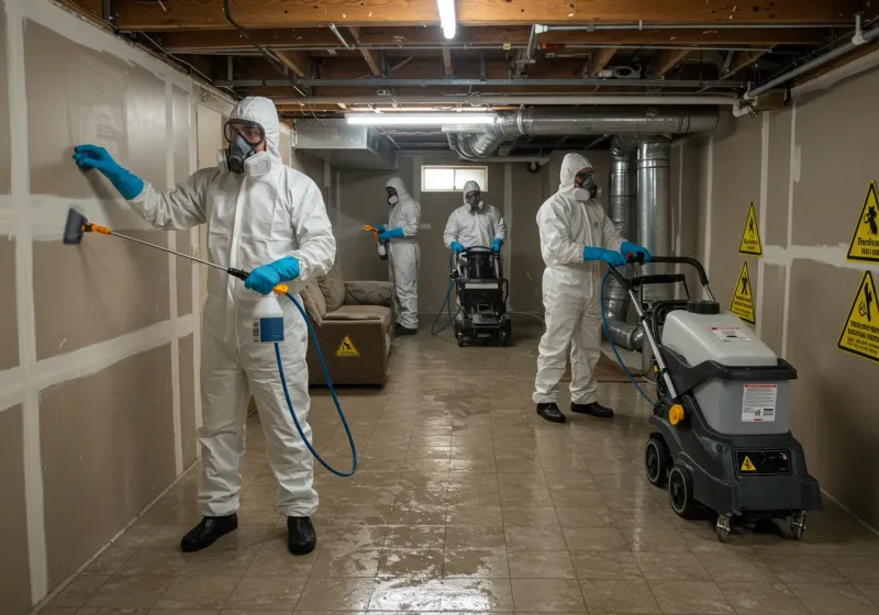 Basement Moisture Removal and Structural Drying process in Pell City, AL